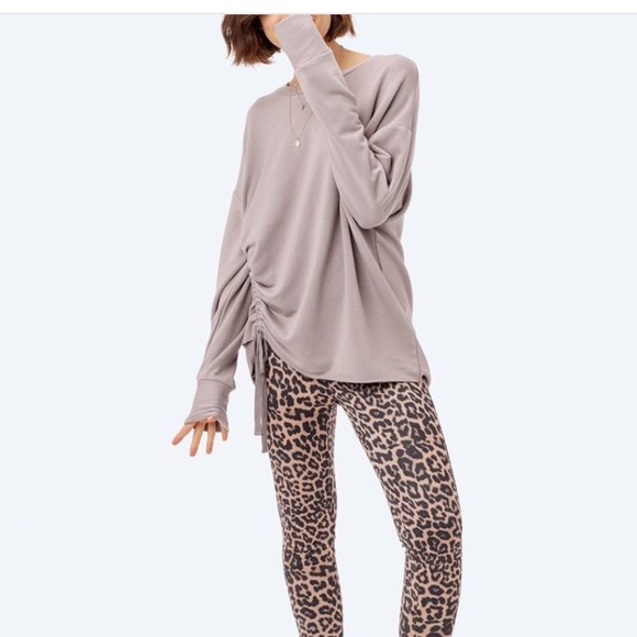 LOVESTITCH Faryn Side Tie Pullover, Putty, L - Picture 2 of 14